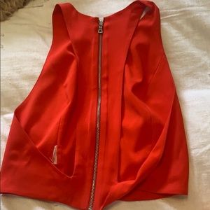 Red cropped top